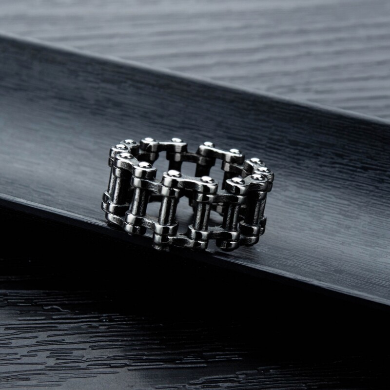 Titanium Steel Men's Heavy Ring Motorcycle Bike Chain Link Party Jewelry Gifts