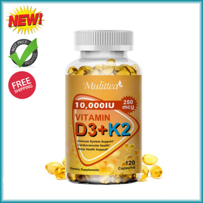 Vitamin K2 (MK-7) 250 MCG with D3 10,000 IU Supplement for Heart and Bone Health