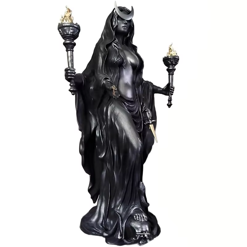 Halloween Hecate Witch Statue Greek Goddess Figurine Resin Sculpture Home Decor