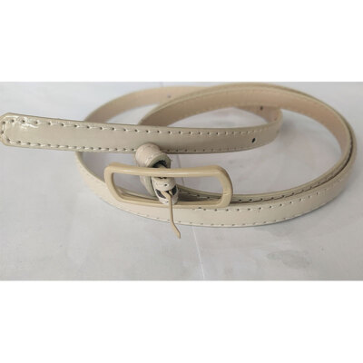 Women Girl Thin Skinny Waist Belt Patent Leather Narrow Dress Waistband Strap