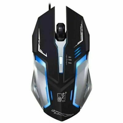 Gaming Mouse LED Breathing Fire 4 Button Silent USB Wired 1600 DPI Laptop PC USA