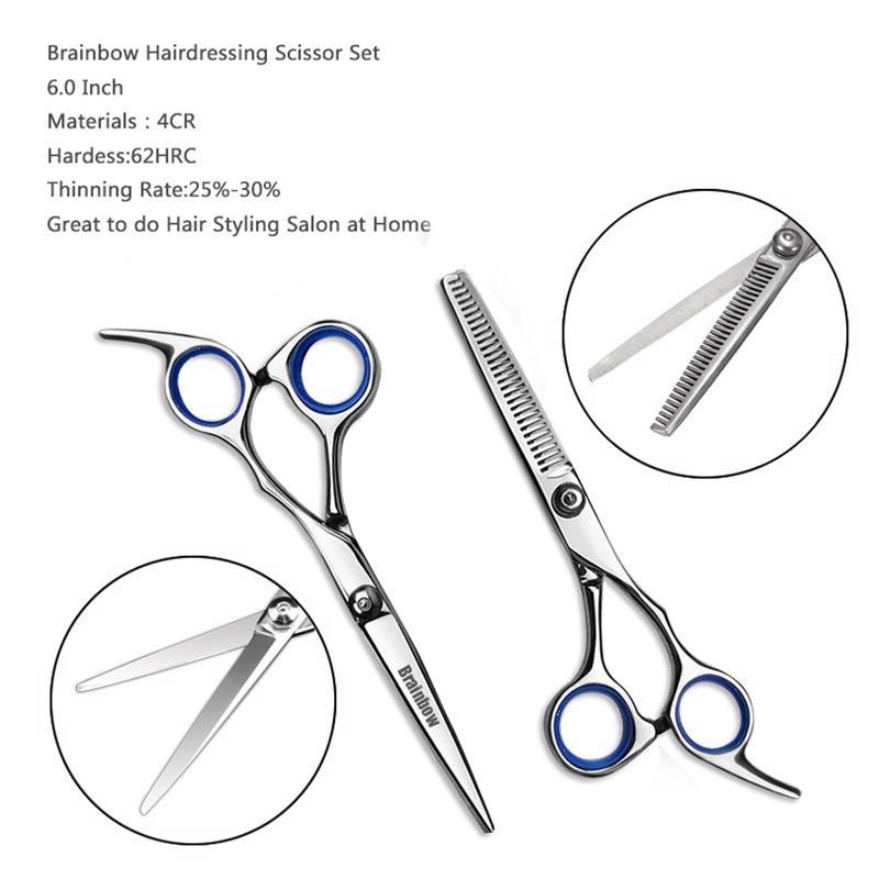 Cutting Thinning Styling Hair Scissors 6 Inch Stainless Steel