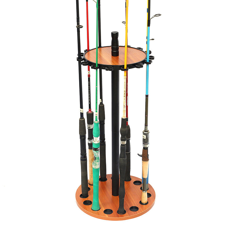 Fishing Rod Reel Combo Rack Storage Organizer Round Floor Stand Holder 15 Rods