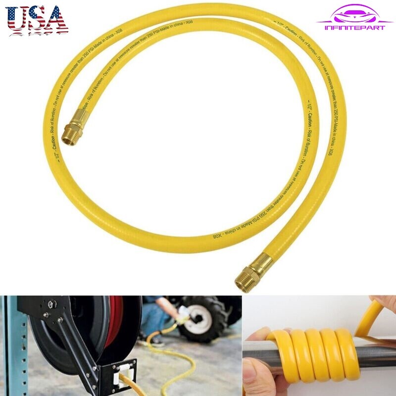 DXCM012-0226 Air Hose 1/2”NPT male fitting 1/2 Inch x 6 Feet Hybrid Lead-In Hose