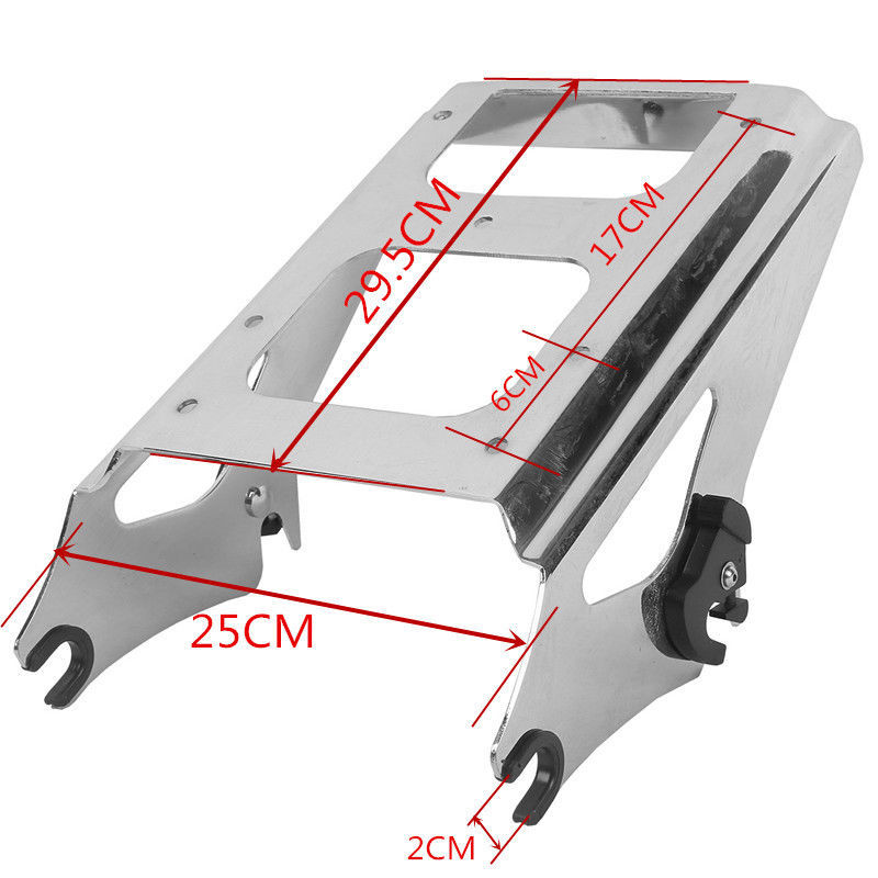 Chopped Trunk Pad Chrome Mount Plate Fit For Harley Tour Pak Road Glide 09-13 12