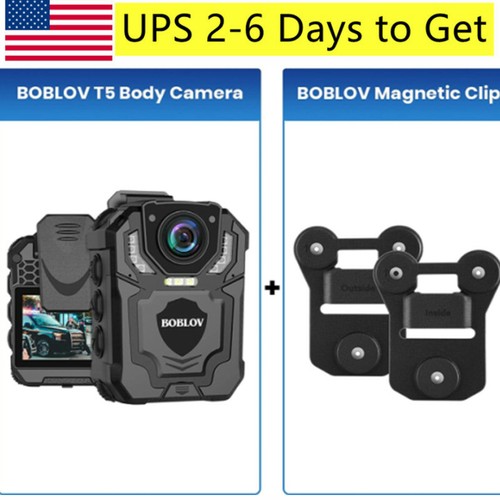 Bundle Deal BOBLOV T5 128GB 1296P Body Camera Audio Recording+free back clips