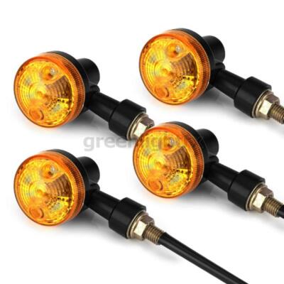 4X Motorcycle Turn Signals Blinker Light Black Amber For Yamaha Kawasaki Honda