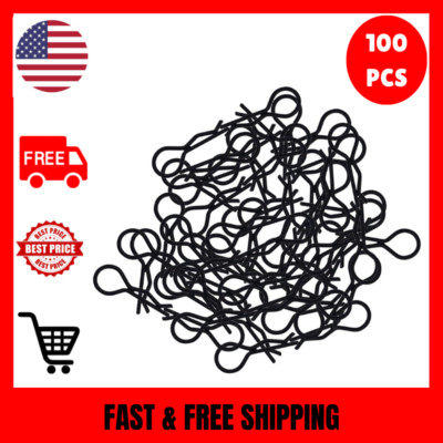 100pcs RC Body Clips Bent Springy R Pins Bent for All 1/8 1/10 1/12 Car Truck