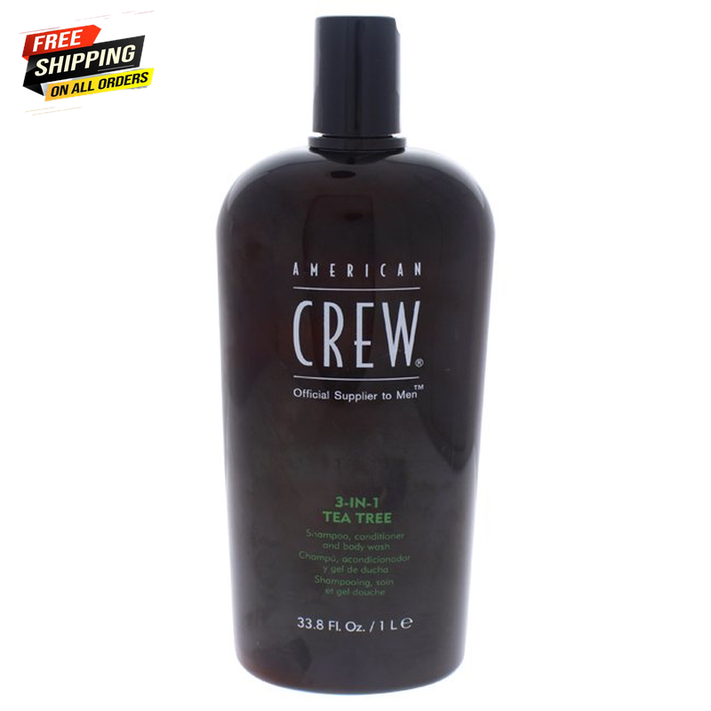 American Crew 3 in 1 Tea Tree Shampoo Conditioner and Body Wash 33.8 Oz 👌
