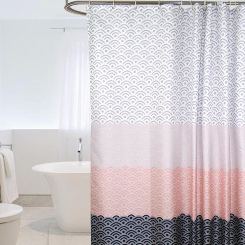 Patchwork Bathroom Bath Shower Curtain With Rings Set Extra Long
