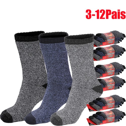 Mens Thick Heavy Duty Cotton Blend Work Hiking Boot Socks Winter Warm Thermal US