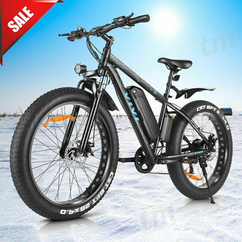 Electric Bicycle for Sale: 500W Electric Bike 26in Fat Tire Snow Mountain Bicycle Li Battery Ebike Commute in Hacienda Heights, California