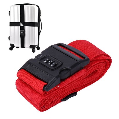Luggage Straps Baggage Cross Strap with Combination Lock Adjustable Non-Slip