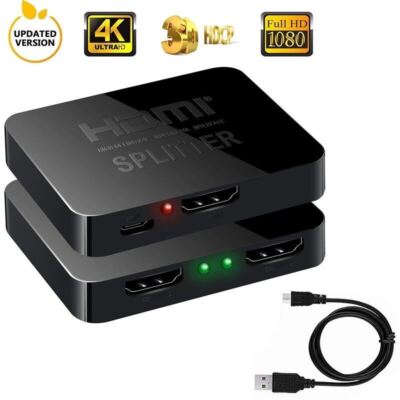 HDMI Splitter 1 In 2 Out 4K HDMI Splitter 1 To 2 Amplifier For Full HD 1080P 3D