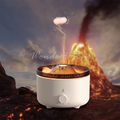 Cute Aroma Volcano Fire Flame Diffuser Humidifier For Aromatherapy Essential Oil