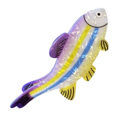 Rainbow Colored Fish Tail Hair Clip PVC Hair Barrette Hairpin For Most Ages