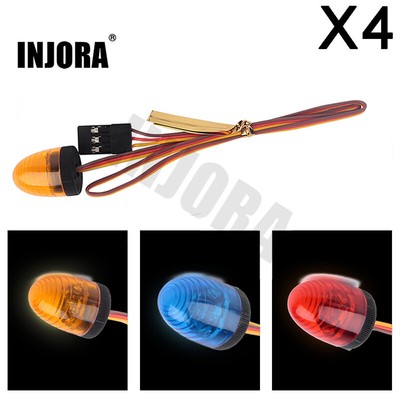 4PCS 13x17mm LED Flashing Police Light for 1/10 RC Car 1/14 Tamiya Tractor Truck