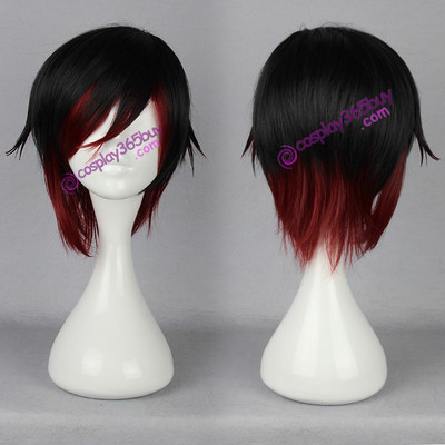 RWBY Red Trailer Ruby Rose cosplay wig mixed color