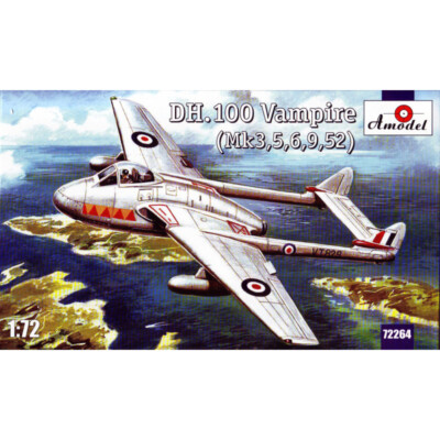 AMODEL 72264 De Havilland DH.100 Vampire (Mk3,5,6,9,52) Scale 1/72 Plastic model