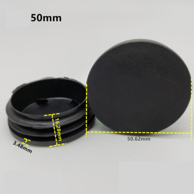 Black Round Plastic End Cap Caps Tube Blanking Pipe Inserts Plug Bung 12 to 76mm
