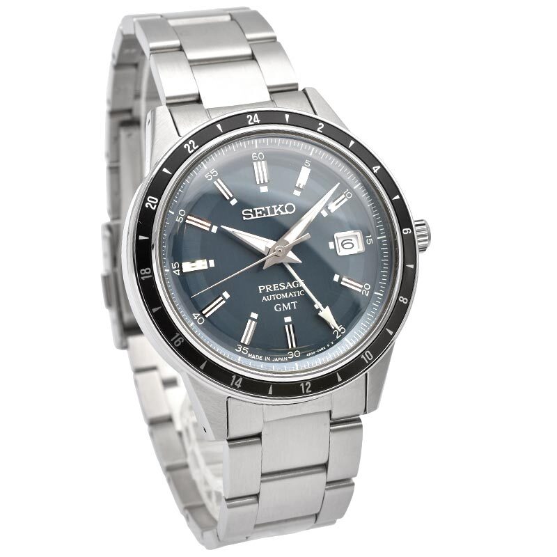 Pre-owned Seiko Presage Sary229 Gmt Automatic Vintage Style 60's Watch 40.8mm