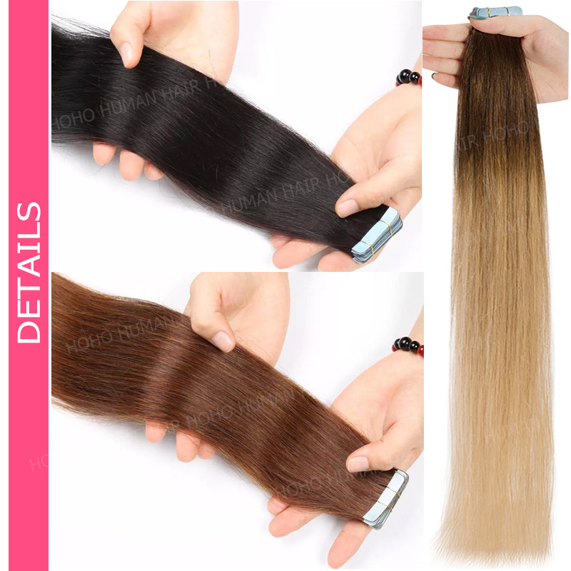 Ombré 9/60 tape in hair extensions, 50g/20pacs 20-60Ps Tape in 100% Remy Human Hair Extensions Virgin Ombre  main image 4