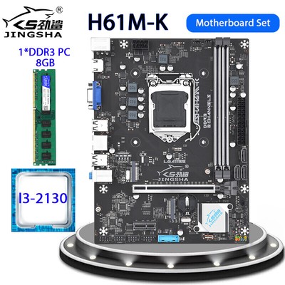 H61 Desktop Motherboard Set With I3-2130 CPU LGA 1155 & DDR3 8GB PC RAM 1600MHz