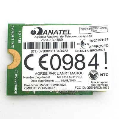 Broadcom BCM94352Z DW1560 6XRYC 802.11 AC 867 Mbps Bluetooth 4.0 WIFI WLAN Card