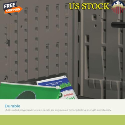 Horizontal Outdoor Storage Shed Durable Resin Weatherproof Padlock Security New