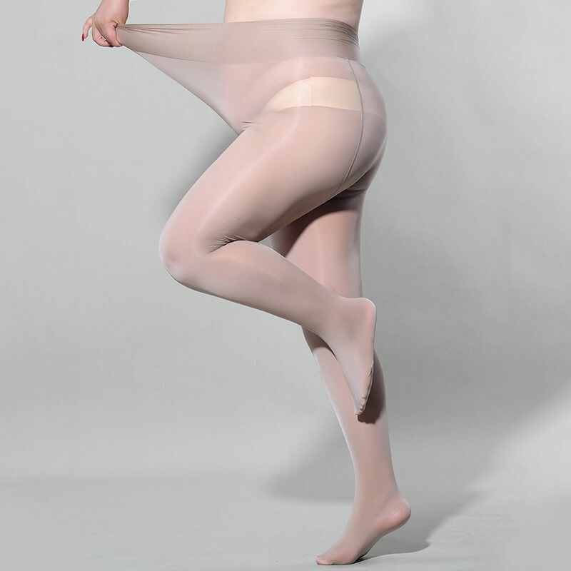 300lbs Plus Size Women Shiny Glossy Pantyhose Sheer Stockings Open Crotch Tights