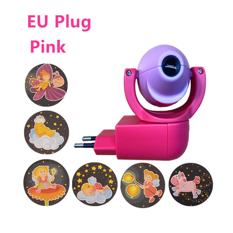 360&deg; Rotatable 3D Night Light LED Projector 6 Images EU Plug Night Light Lamp fo