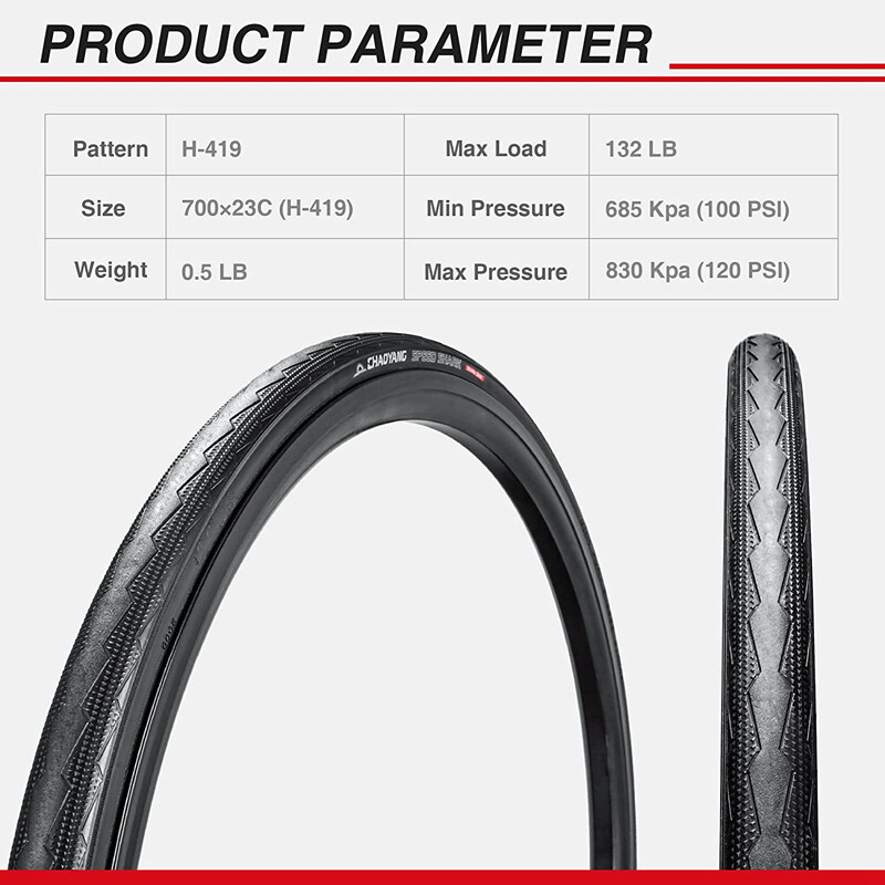 Chao YANG 2Pack Road Bike Tire Set Clincher Foldable Bicycle Tire 120PSI 700x23C