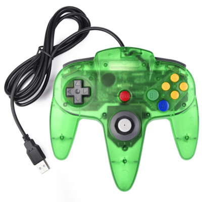ICE Green Wired Nintendo 64 N64 USB Controller For PC & Mac Computer Game
