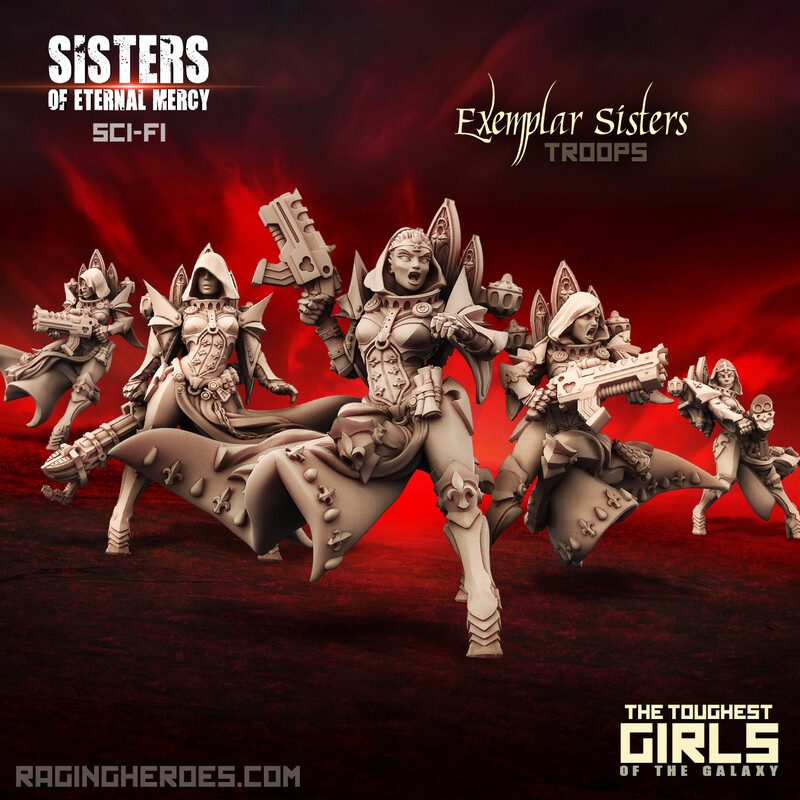 Бешеные герои Сестры вечного милосердия NEW Exemplar Sisters Troops Female 28mm