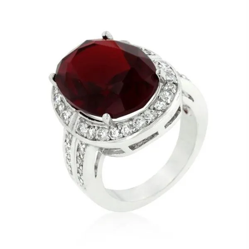 Ruby Red Cocktail Ring, <B>Size :</B> 05
