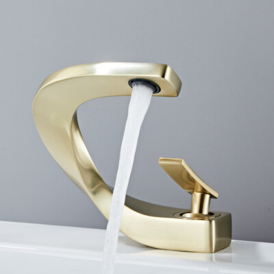 Creative Bath Basin Sink Mixer Taps Bathroom Brass Taps Round Vessel Faucet