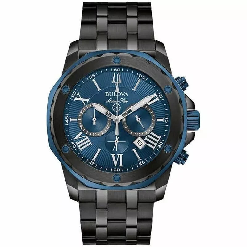【限定価格】BULOVA クォーツ メンズ Bulova Men's Marine Star Chronograph Date Quartz Black Blue