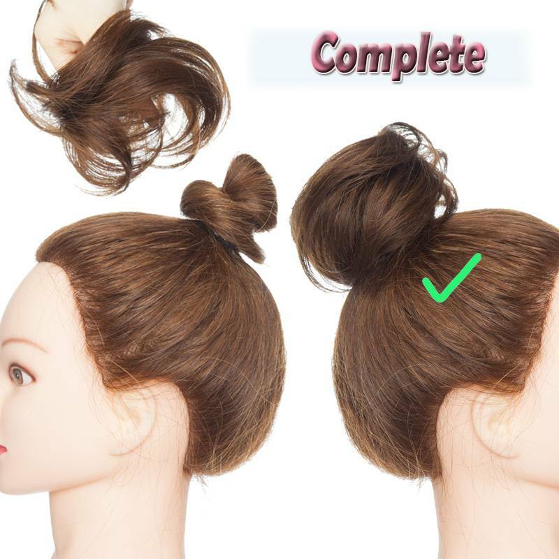 100% Remy Human Hair Messy Bun Hair Piece Wrap Scrunchie Chignon One Piece US