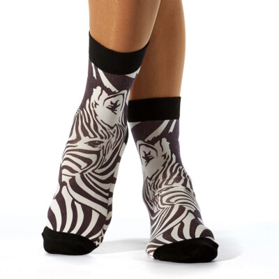 wigglesteps Socken, Zebra, Zebramuster, Streifen, schwarz / weiß, One Size 36-40