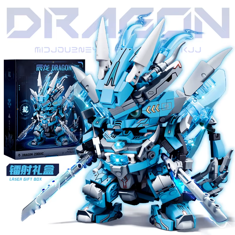 Dragon Toys City Cartoon Building Blocks Set Model Series Ornaments Children's T