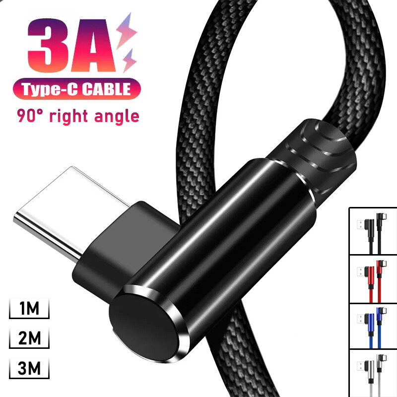 90&deg; Elbow USB C Fast Charger Cable For Samsung S20 S10 E S9