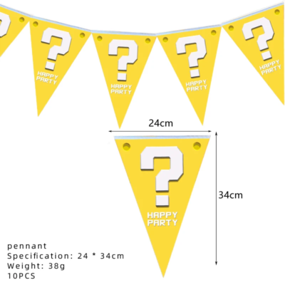 Mario Birthday Banner Decorations - Birthday Party Supplies for Mario Theme UK
