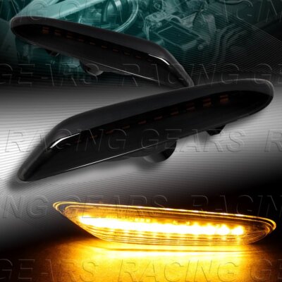 FIT BMW E46 E60 E61 E82 E84 E91 E92 E93 SMOKED LENS AMBER LED SIDE MARKER LIGHT