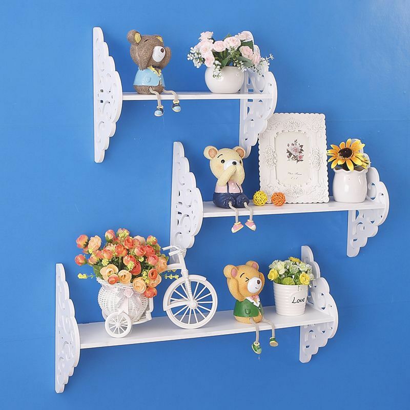 Set 3 Mensole Da Parete Pensili Decorazione In Legno Bianco 15342 bal