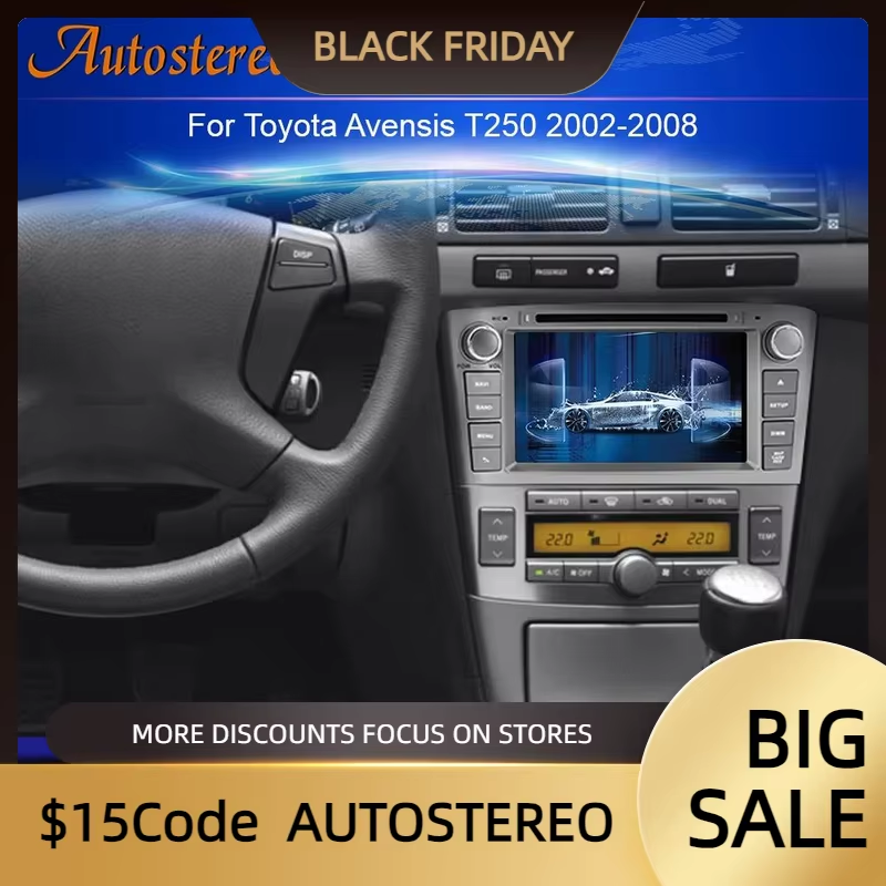 IPS Android 13 Carplay Car DVD Player For Toyota Avensis 2002-2008 T250 GPS Navi