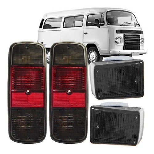 VW　BUS　タイプ2　レイトバス　テールライト　セット 1972-1979 Volkswagen T2 Van VW Kombi Bus Smoke Tail Light