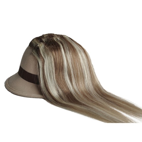 Clip In Real Human Hair Extensions Brown Mix Blonde 8 613 20 Inch