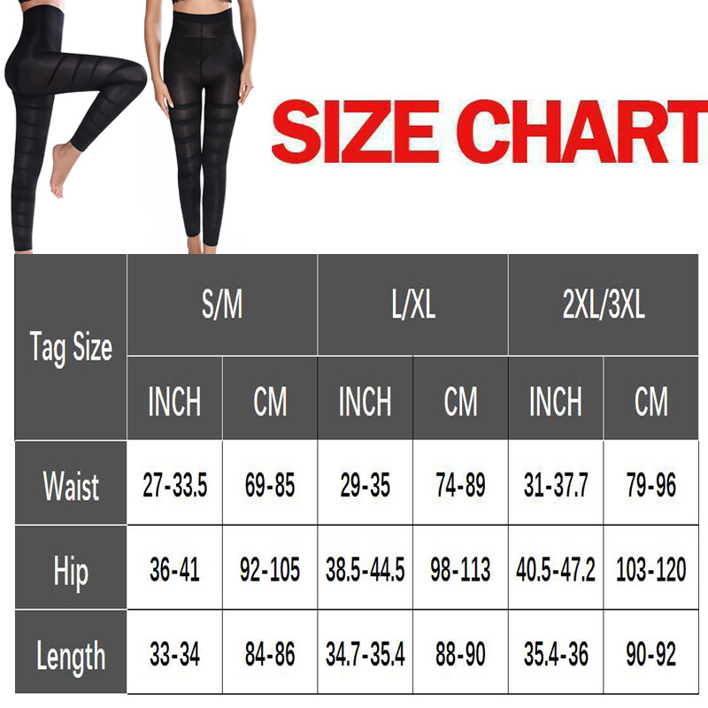 Anti Cellulite Compression Leggings Leg Shaper High Waist Black Pants Shapewear