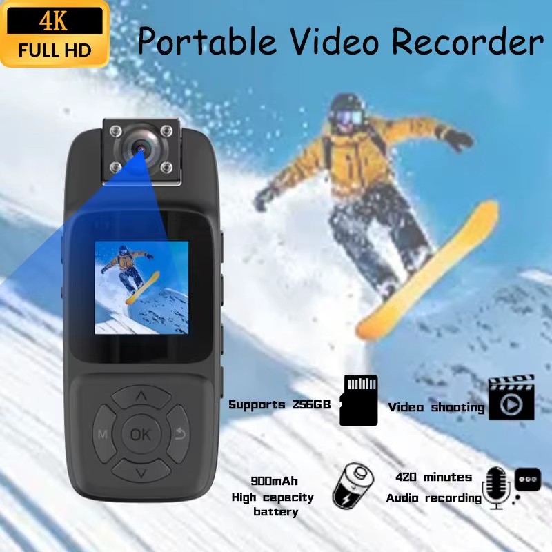 WiFi Mini Camera 4K HD Portable Digital Video Recorder Back Clip Police Body Cam