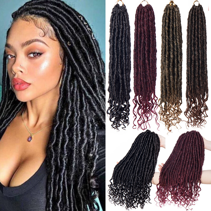 Uk Long Thick Faux Locs Crochet Braids Hair Extensions Premium